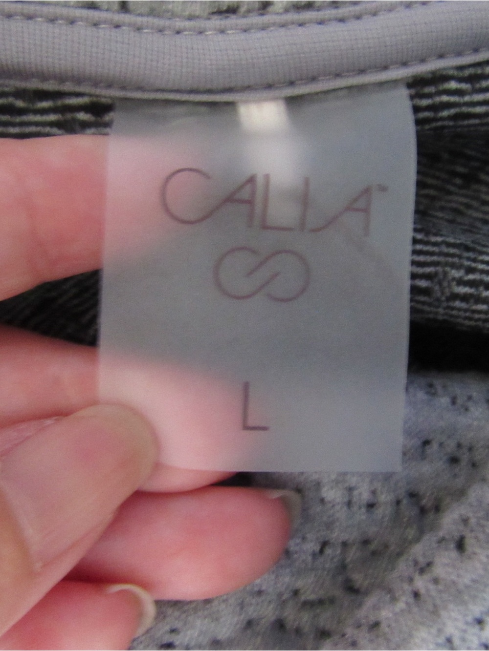 Calia Lunar Jacquard Funnel Neck Sweater Large Gray Comfort Travel Pullover - Picture 8 of 9